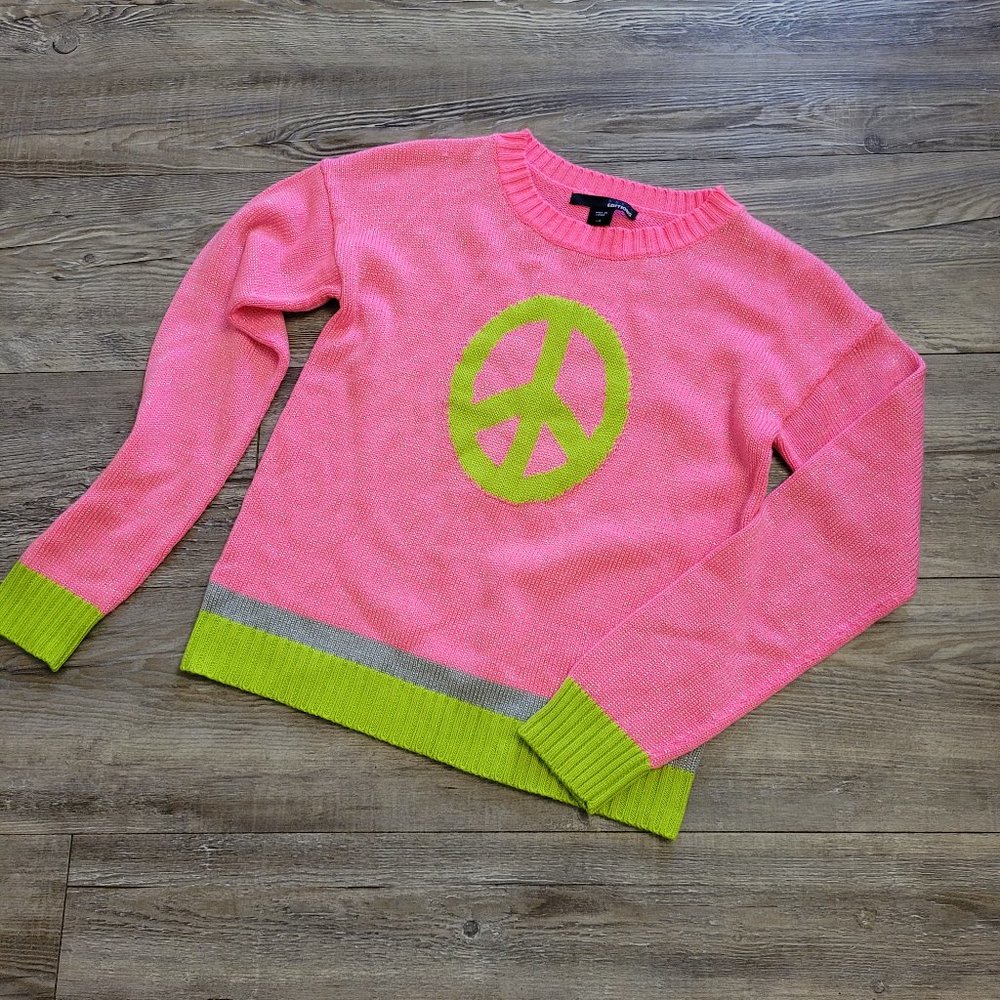 Basic Additions Neon Peace Sign Sweater